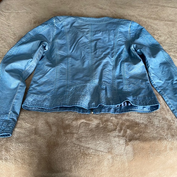 Point Zero Nicole Benisti Vegan Leather Moto Jacket, Size L - Picture 4 of 9